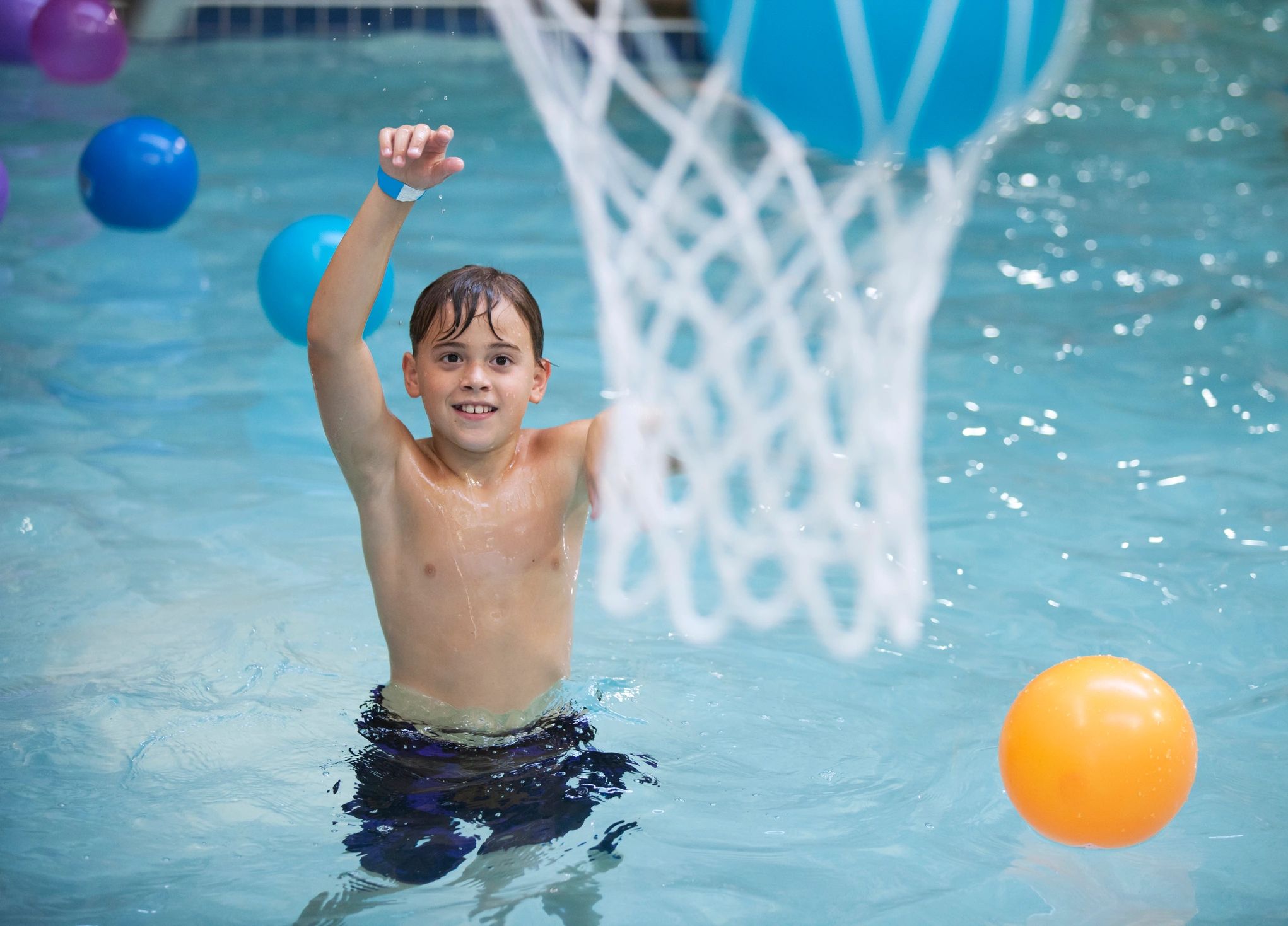 Young basketball players in action